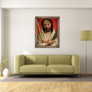 Tablou inramat - Jan Mostaert - Hristos incoronat cu spini, 70 x 90 cm - Img 2