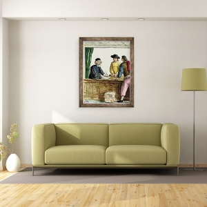 Tablou inramat - Jan van Grevenbroeck - Un negustor evreu cu doi clienti, 70 x 90 cm - Img 2