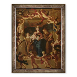 Tablou inramat - Jan van Hoecke - Alegorie de noapte, 70 x 90 cm