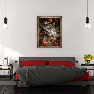 Tablou inramat - Jan van Huysum - Buchet de Flori in Peisaj, 60 x 80 cm - Img 3