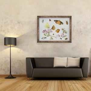 Tablou inramat - Jan van Kessel the Elder - Fluturi II, 70 x 90 cm - Img 2