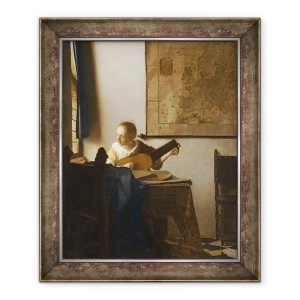 Tablou inramat - Jan Vermeer - Femeie cu lauta, 70 x 85 cm