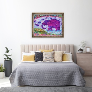 Tablou inramat - Jane Tattersfield - Elefant si soareci, 1998, 70 x 90 cm - Img 3