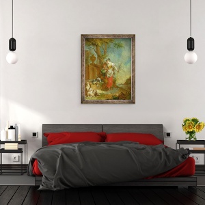 Tablou inramat - Januarius Zick - Pastor si Pastor, 60 x 80 cm - Img 3