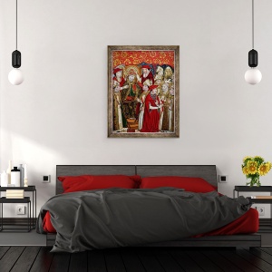 Tablou inramat - Jaume Huguet - Alegerea lui Fabian d.c.250 in papalitate, 60 x 80 cm - Img 3