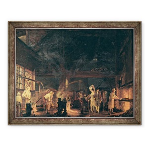 Tablou inramat - Jean Baptiste Bernard Coclers - Interiorul unei forje, 70 x 90 cm