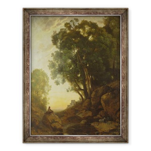 Tablou inramat - Jean Baptiste Camille Corot - Capstarul italian, sau Efectul soarelui apusului, 70 x 90 cm