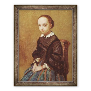 Tablou inramat - Jean Baptiste Camille Corot - Portretul unei fete, 70 x 90 cm