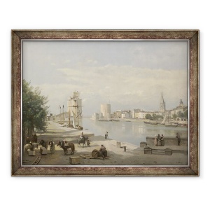 Tablou inramat - Jean Baptiste Camille Corot - Portul La Rochelle, 60 x 80 cm