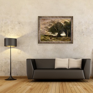 Tablou inramat - Jean Baptiste Camille Corot - Rafala de vant, 70 x 90 cm - Img 2
