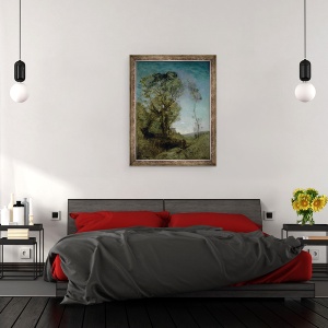 Tablou inramat - Jean Baptiste Camille Corot - Vila italiana din spatele pinilor, 60 x 80 cm - Img 3