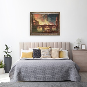 Tablou inramat - Jean Baptiste Genillion - Un incendiu la Hotel-Dieu in 1772, 60 x 80 cm - Img 3