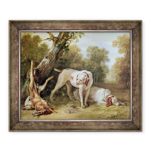 Tablou inramat - Jean-Baptiste Oudry - Caine si iepure, 70 x 85 cm