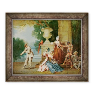 Tablou inramat - Jean-Baptiste Oudry - Comedianti italieni intr-un parc, 70 x 85 cm