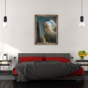 Tablou inramat - Jean-Baptiste Simeon Chardin - Autoportret cu un sevalet, 60 x 80 cm - Img 3