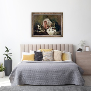 Tablou inramat - Jean-Baptiste Simeon Chardin - Ray sau, Interiorul bucatariei, 60 x 80 cm - Img 3
