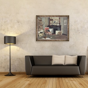Tablou inramat - Jean-Charles Cazin - Interiorul studiului doctorului X, 70 x 90 cm - Img 2