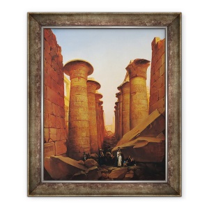Tablou inramat - Jean Charles Langlois - Marele Templu al lui Amun de la Karnak, 50 x 60 cm