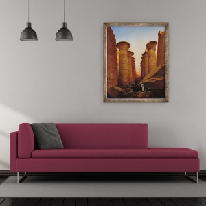 Tablou inramat - Jean Charles Langlois - Marele Templu al lui Amun de la Karnak, 50 x 60 cm - Img 2