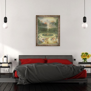 Tablou inramat - Jean Cotelle the Younger - Groves de la Versailles. Vedere la Fantana din Enceladus cu sarbatoarea Lycaon, 60 x 80 cm - Img 3