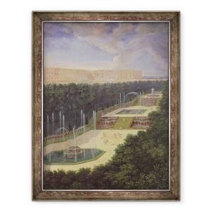 Tablou inramat - Jean Cotelle the Younger - Groves de Versailles, vedere perspectiva a celor trei fantani cu heruvimi greblat si udare, 60 x 80 cm