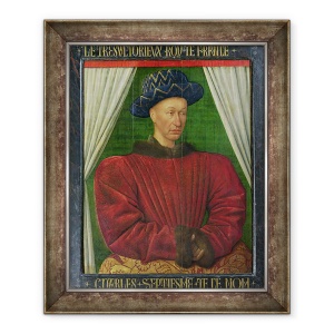Tablou inramat - Jean Fouquet - Portretul lui Charles VII, 70 x 85 cm