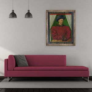 Tablou inramat - Jean Fouquet - Portretul lui Charles VII, 70 x 85 cm - Img 2