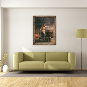 Tablou inramat - Jean-Francois Millet - Cazanul, 70 x 90 cm - Img 2