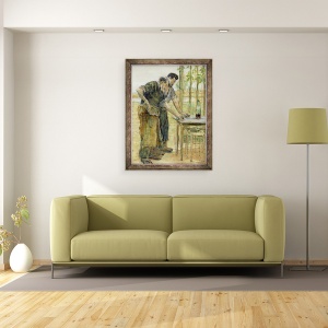 Tablou inramat - Jean Francois Raffaelli - Fierarii, 70 x 90 cm - Img 2