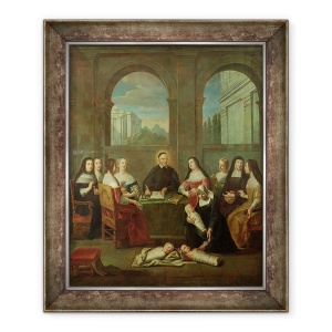 Tablou inramat - Jean Frere Andre - Sfantul Vincent de Paul si surorile caritabile, 50 x 60 cm