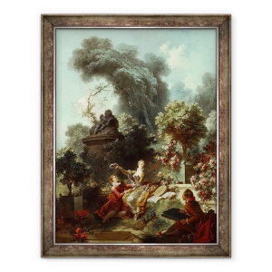 Tablou inramat - Jean-Honore Fragonard - Progresul iubirii, Iubitul incoronat, 70 x 90 cm