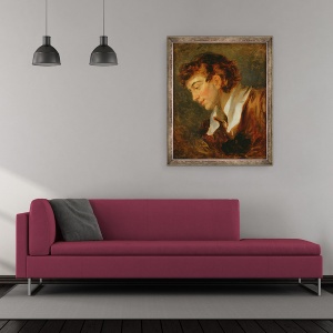 Tablou inramat - Jean-Honore Fragonard - seful unui tanar, 70 x 85 cm - Img 2