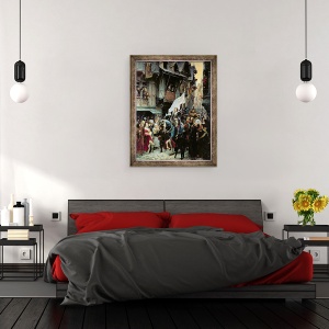 Tablou inramat - Jean-Jacques Scherrer - Intrarea Ioanei dArc 1412-31 in Orleans pe 8 mai 1429, 60 x 80 cm - Img 3