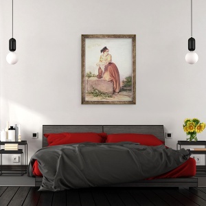 Tablou inramat - Jean Joseph Bonaventure Laurens - Arlesienne din timpul lui Daudet si Bizet, 60 x 80 cm - Img 3