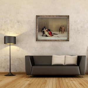 Tablou inramat - Jean Leon Gerome - Duelul dupa Mascarada, 70 x 90 cm - Img 2