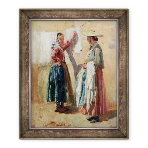 Tablou inramat - Jean-Louis Ernest Meissonier - Spalatori in Antibes, 50 x 60 cm