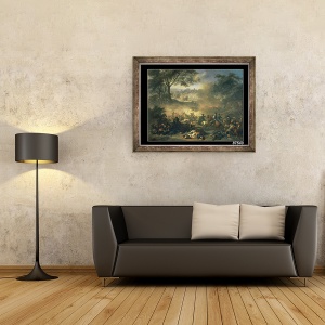 Tablou inramat - Jean-Marc Nattier - Batalia de la Poltava in 1709, 70 x 90 cm - Img 2
