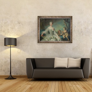 Tablou inramat - Jean-Marc Nattier - Portret presupus a fi Louise Diane dOrleans 1716-36 ca Flora, 70 x 90 cm - Img 2