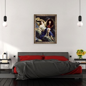 Tablou inramat - Jean Nocret - Fame Prezentarea unui Portret al lui Ludovic al XIV-lea 1638-1715 catre Franta, 60 x 80 cm - Img 3