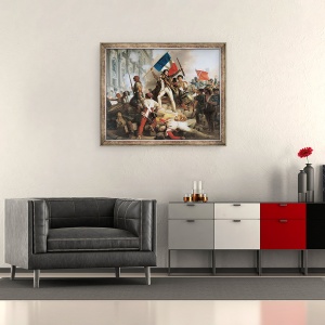 Tablou inramat - Jean Victor Schnetz - Lupta la Hotel de Ville, 28 iulie 1830, 70 x 85 cm - Img 2