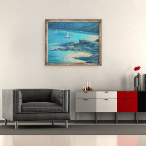 Tablou inramat - Jennifer Wright - Golful Salcombe Starehole, 50 x 60 cm - Img 2