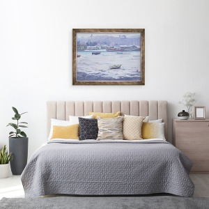 Tablou inramat - Jennifer Wright - Salcombe - Ziua Gri - Chei Pescarilor, 60 x 80 cm - Img 3
