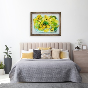 Tablou inramat - Joan Thewsey - Ginkgo, fructe si frunze,2010, 70 x 90 cm - Img 3