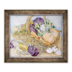 Tablou inramat - Joan Thewsey - Legume intr-un cos, 2012, 50 x 60 cm