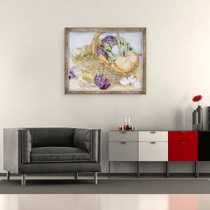 Tablou inramat - Joan Thewsey - Legume intr-un cos, 2012, 50 x 60 cm - Img 2