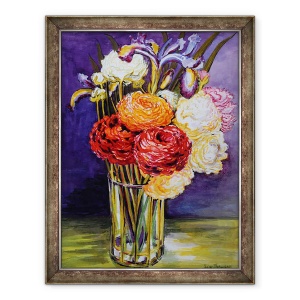 Tablou inramat - Joan Thewsey - Ranunculus intr-un pahar 2000, 70 x 90 cm
