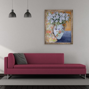 Tablou inramat - Joan Thewsey - Trandafiri albi intr-un ulcior modelat, 50 x 60 cm - Img 2