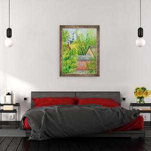 Tablou inramat - Joan Thewsey - Vedere de la fereastra Cynthiei, Dalham, 60 x 80 cm - Img 3