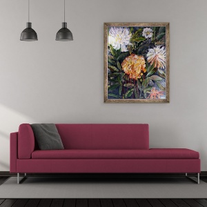 Tablou inramat - jocasta shakespeare - bujor sangerare, 50 x 60 cm - Img 2
