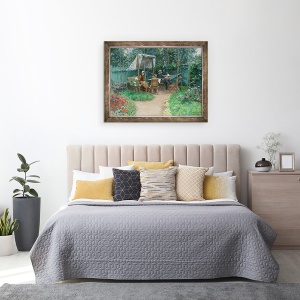 Tablou inramat - Johan Fredrik Krouthen - Vedere la o gradina, Linkoping, 70 x 90 cm - Img 3